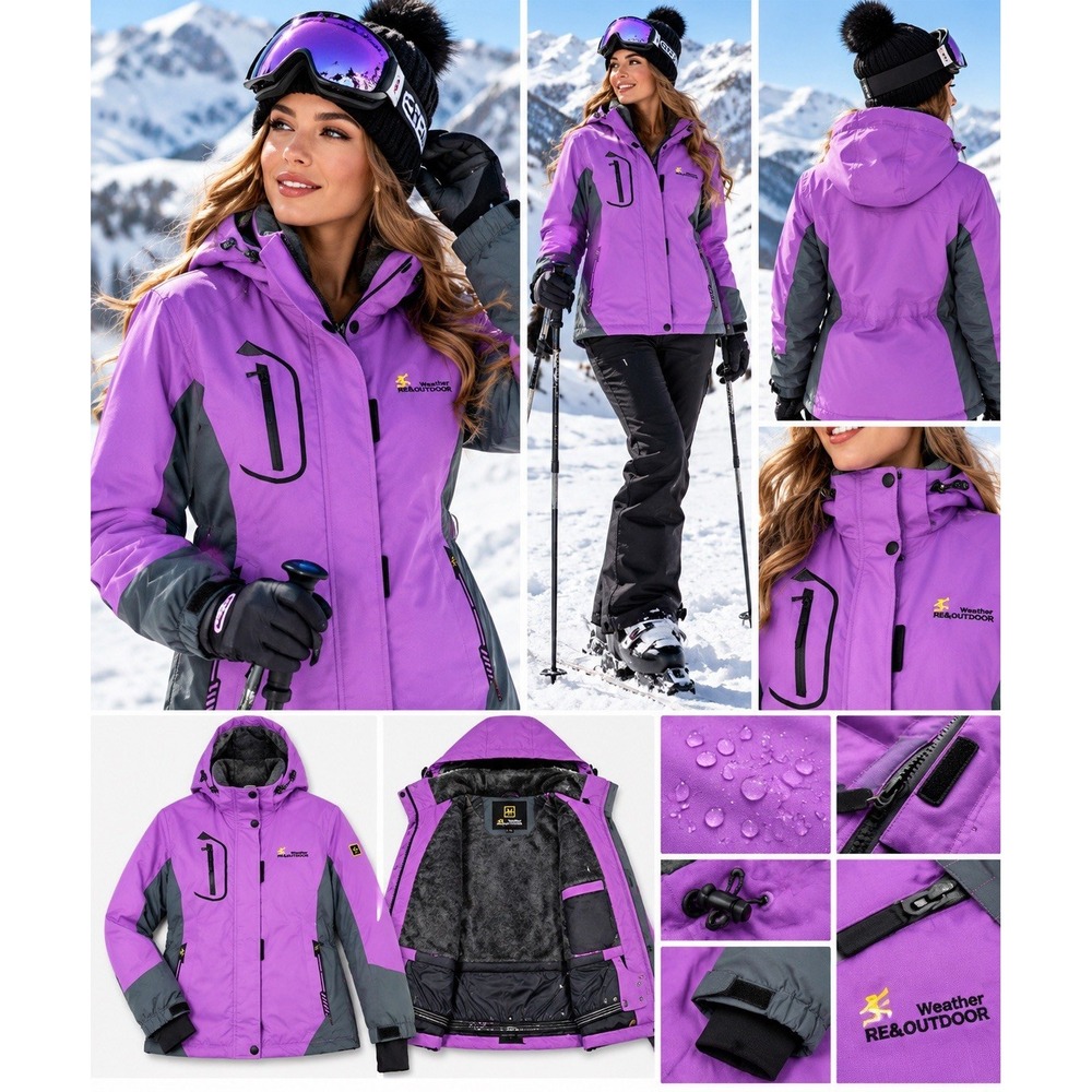 Wantdo Women's Medium Waterproof Ski Mountain Winter Warm Jacket(12-b39)